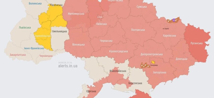 У Повітряних силах повідомили про рух балістичної ракети та безпілотників у бік Києва