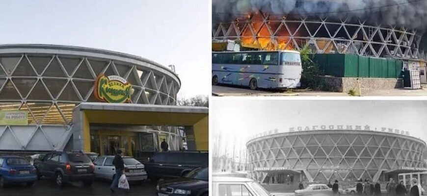 У Києві російський дрон влучив в унікальну будівлю колишнього Залізничного ринку. Фото та відео