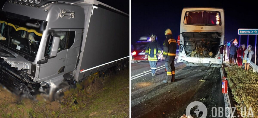 Друга ДТП за місяць в Угорщині: польський автобус з паломниками зіткнувся з вантажівкою через вівцю