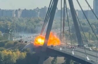 Удар по дорожньому полотну та падіння уламків у Києві — росія атакувала столицю під час візиту Мерца
