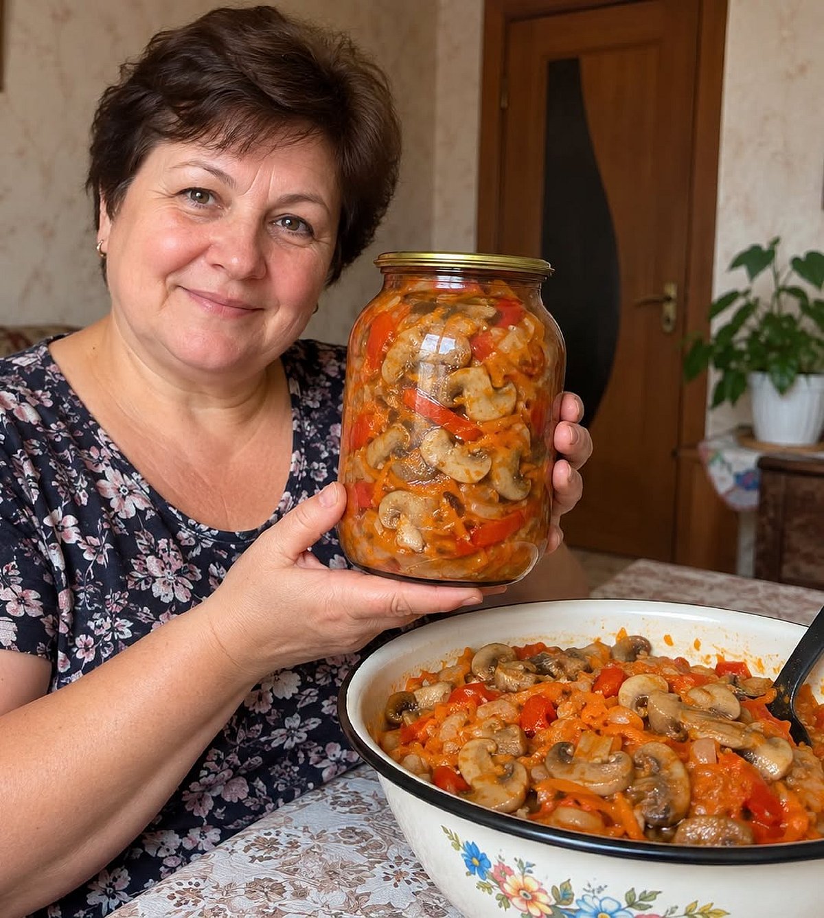 Салат із печерицями на зиму закривають разом із соковитими овочами — ідеальна закуска до будь-якої страви