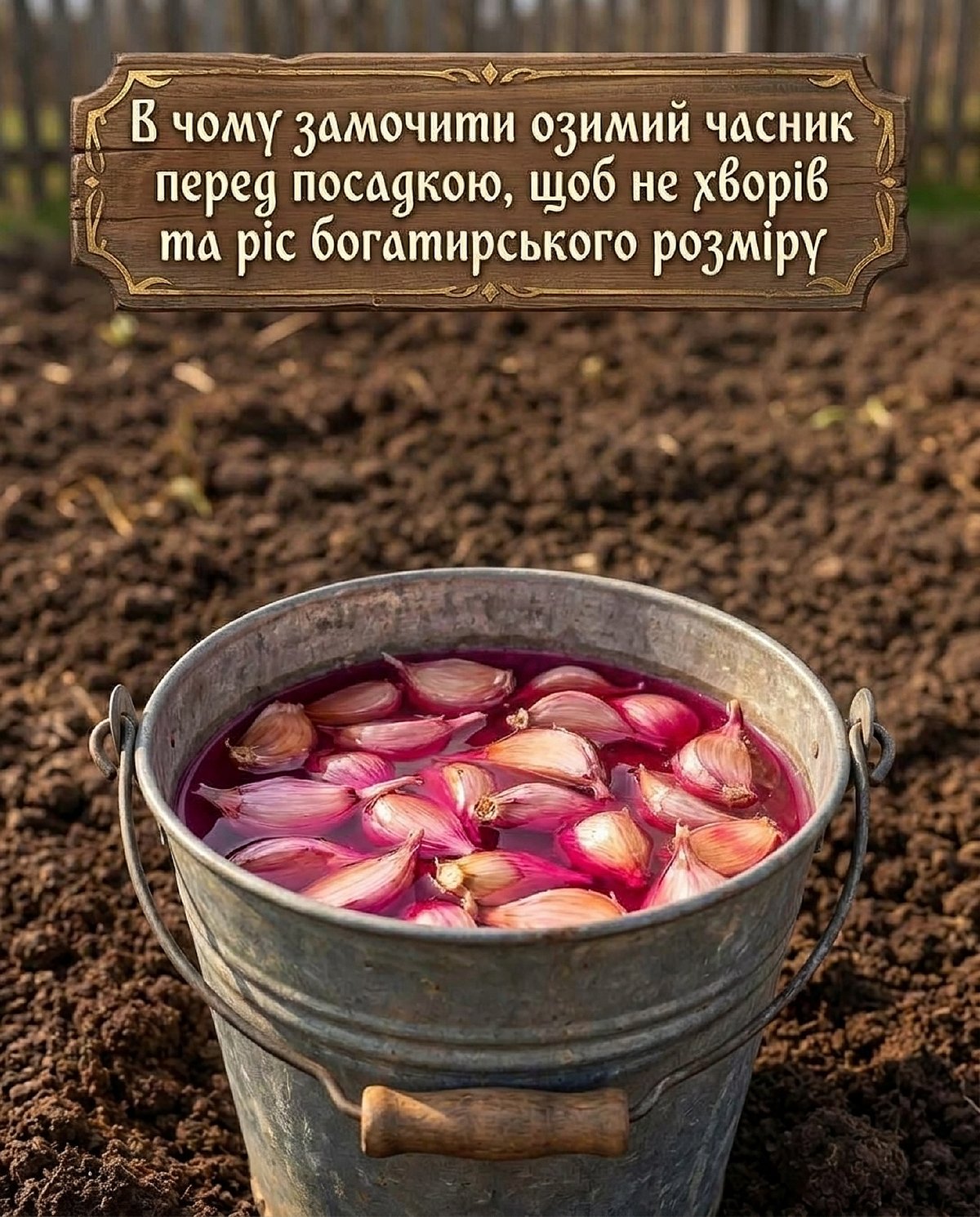 Озимий часник замочують перед посадкою для кращого вкорінення та захисту від хвороб