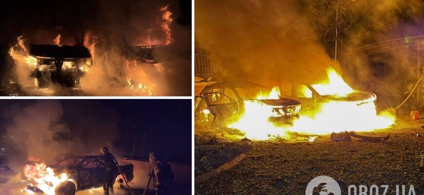 У Дніпровському районі спалахнула пожежа — уламки ворожого безпілотника впали на Київ