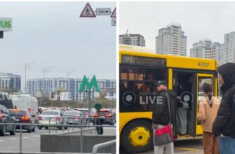 Лівий берег Києва паралізувало у заторах, а на зупинках вишикувалися кілометрові черги